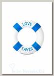 Эрекционное кольцо в виде спасательного круга BUOY LOVE, синее