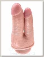 Анально-вагинальный фаллоимитатор King Cock Double Penetrator 11.4 см, телесный