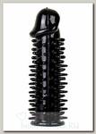 Насадка на пенис изготовленная из силикона SPIKEY-PENIS, черная