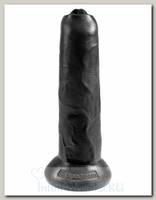 Закрытый реалистичный фаллос King Cock 9 Uncut Cock 22.9 см, черный