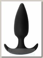 Классическая анальная пробка с ограничителем Delight Black, черная