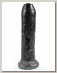 Закрытый реалистичный фаллос King Cock 7 Uncut Cock 17.8 см, черный