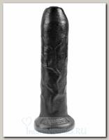 Закрытый реалистичный фаллос King Cock 7 Uncut Cock 17.8 см, черный