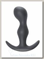 Анальная пробка с гибким ограничителем Classy Dark Black, серая