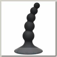Анальная пробка Ribbed Plug с узким кончиком, черная