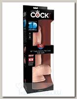 Фаллоимитатор на присоске Тройная плотность King Cock Plus 10 Triple 20,3 см