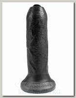 Реалистичный фаллос на присоске 6 Uncut Cock 15.2 см, черный