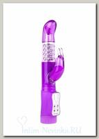 Вибратор с режимами вращения ствола RECHARGEABLE, фиолетовый