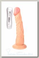 Вибратор реалистичный RealStick Nude, 7 режимов 22,5 см
