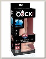 Фаллос на присоске с крайней плотностью King Cock Plus 6.5 Triple Density, 14 см