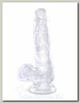 Прозрачный фаллоимитатор с мошонкой King Cock Clear 6 Cock 12,7 см