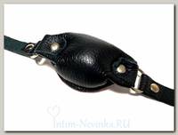 Кляп-шарик из кожи BDSM Арсенал, черно-красный
