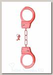 Металлические наручники SHOTS TOYS, красные