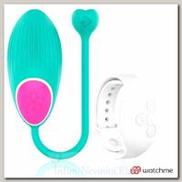 Мощное виброяйцо с пультом ДУ в виде часов WEARWATCH EGG, зеленый\белый