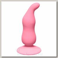 Силиконовая анальная пробка Waved Anal Plug, розовая