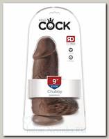 Фаллоимитатор реалистик утолщенный King Cock Chubby, 17 см, коричневый