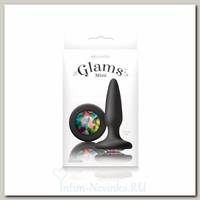 Анальная пробка с радужным кристаллом Glams Mini
