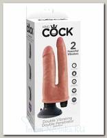 Анально-вагинальный вибратор реалистичный Double Penetrator, телесный