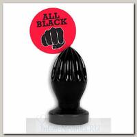 Анальная игрушка All Black AB 33 для стимуляции, черная, 12 см