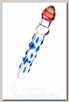 Glas стимулятор с ребристой поверхностью, 13 см