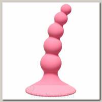 Анальная пробка Ribbed Plug с узким кончиком, розовая