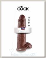Реалистичный фаллос на присоске 12 Cock with Balls, 24 см, коричневый