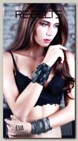 Декоративные черные наручники с ремешками Eva Black