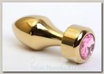 Анальный плаг на широком основании 4sexdream, цвет золотой/розовый
