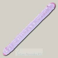 Фаллоимитатор двухсторонний Crystal Jellies фиолетовый 45,7 см