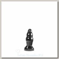 Анальная пробка рельефная Butt Bullet - Black, 14 см