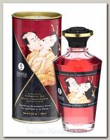 Разогревающее масло для тела Shunga Игристое клубничное вино, 100 мл