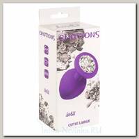 Анальная пробка Emotions Cutie Large с прозрачным кристаллом