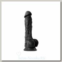 Реалистичный литой фаллоимитатор Colours Pleasures - 7' Dildo 17,8 см, черный
