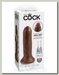 Реалистичный фаллос на присоске 6 Uncut Cock 15.2 см, коричневый