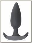 Классическая анальная пробка с ограничителем Delight Black, серая