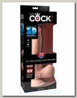 Реалистичный фаллос с мошонкой King Cock Plus 7.5 Triple с тройной плотностью 16,5 см