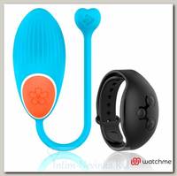 Мощное виброяйцо с пультом ДУ в виде часов WEARWATCH EGG, голубой\черный