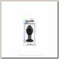 Анальная втулка из стекла Crystal Plug маленькая, черная