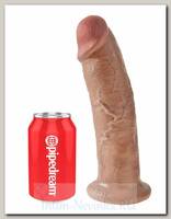 Фаллоимитатор-гигант на присоске King Cock 10 Cock Brown, 23 см, загорелый