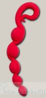 Анальная елочка премиум класса BendyBeads, цвет красный