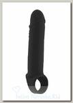 Насадка с кольцом для увеличения пениса Stretchy Penis, черная