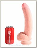 Фаллоимитатор с прочной присоской King Cock Plus 10 Triple, 19 см
