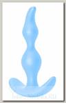 Анальная пробка из бархатистого силикона Bent Anal Plug, синяя