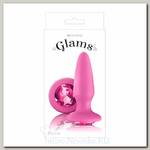 Анальная пробка с розовым кристаллом Glams Gem
