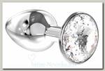 Анальный серебристый страз Diamond Clear Sparkle Small S, прозрачный