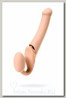 Безремневой страпон с функцией вибрации Strap-on-me, 24.5 см, телесный