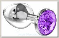 Анальный страз Diamond из гигиеничного металла со стразом, фиолетовый