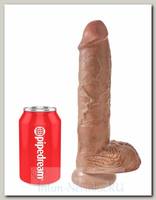 Фаллоимитатор-гигант King Cock с мошонкой, PipeDream, 20 см, загорелый