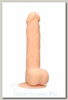 Фаллоимитатор Shots Media RealRock Silicone Dildo With Balls, 24 см, телесный