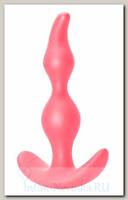 Анальная пробка из бархатистого силикона Bent Anal Plug, розовая